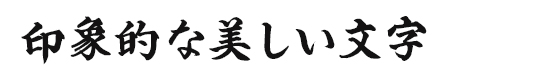 印象的な美しい文字
