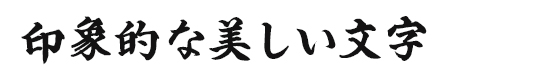 印象的な美しい文字